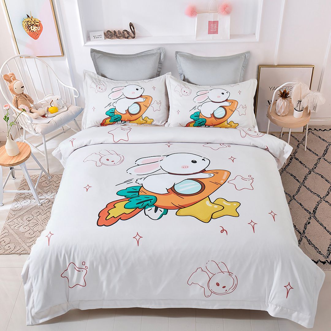 Rabbit Kids Quilt Cover Set - Double Size