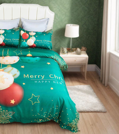 Christmas New Year Quilt Cover Set - King Size