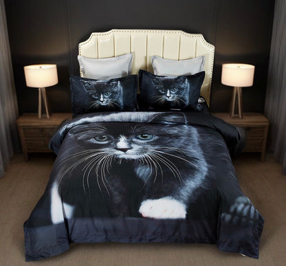 Cat Quilt Cover Set - King Size