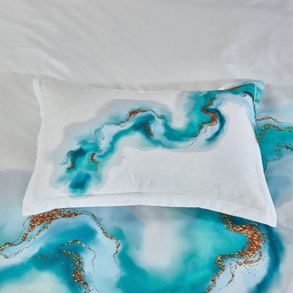 Ocean Marble Quilt Cover Set - Queen Size