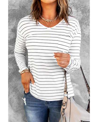 Azura Exchange V Neck Long Sleeve Top - S