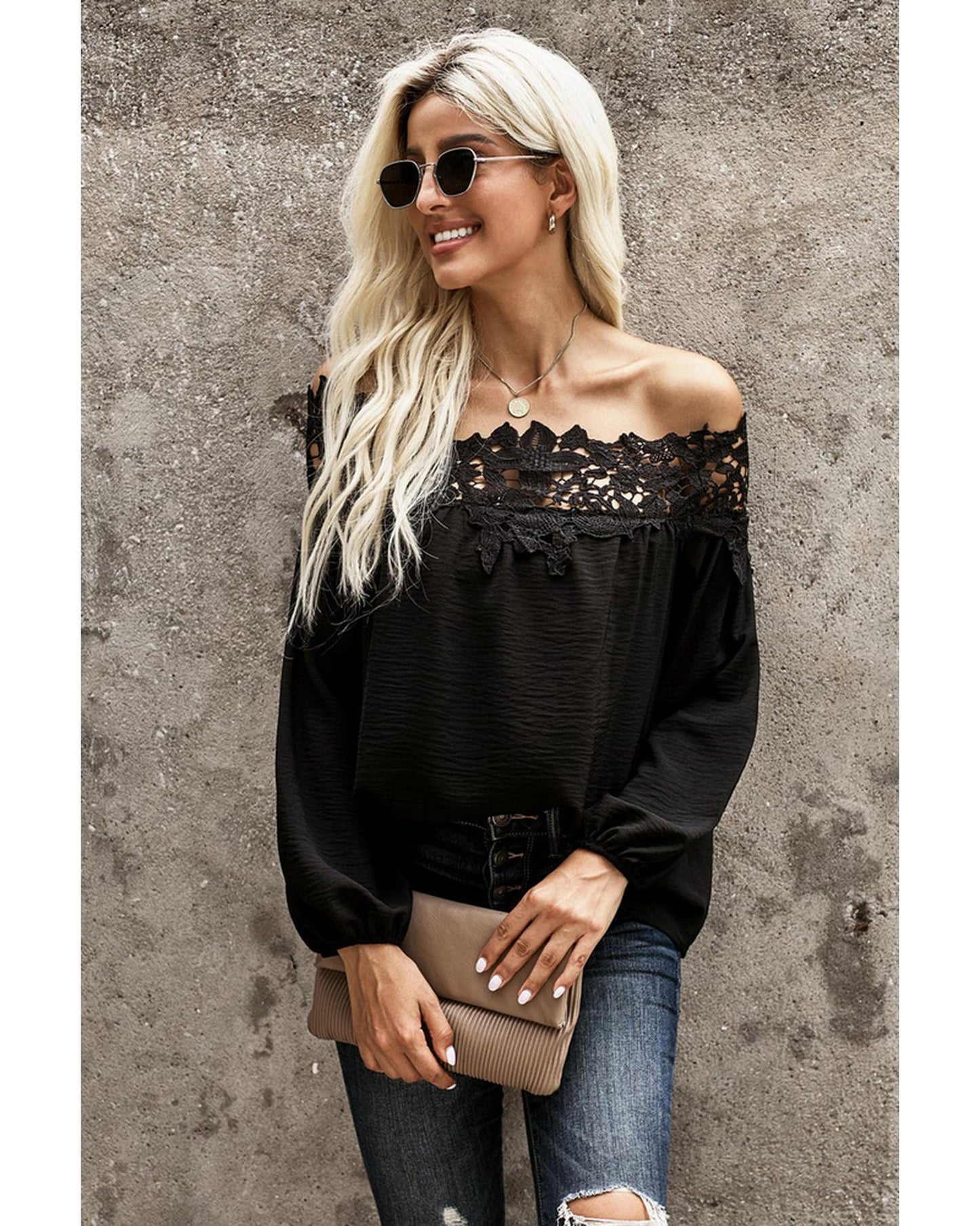 Azura Exchange Lace Off The Shoulder Top - 2XL