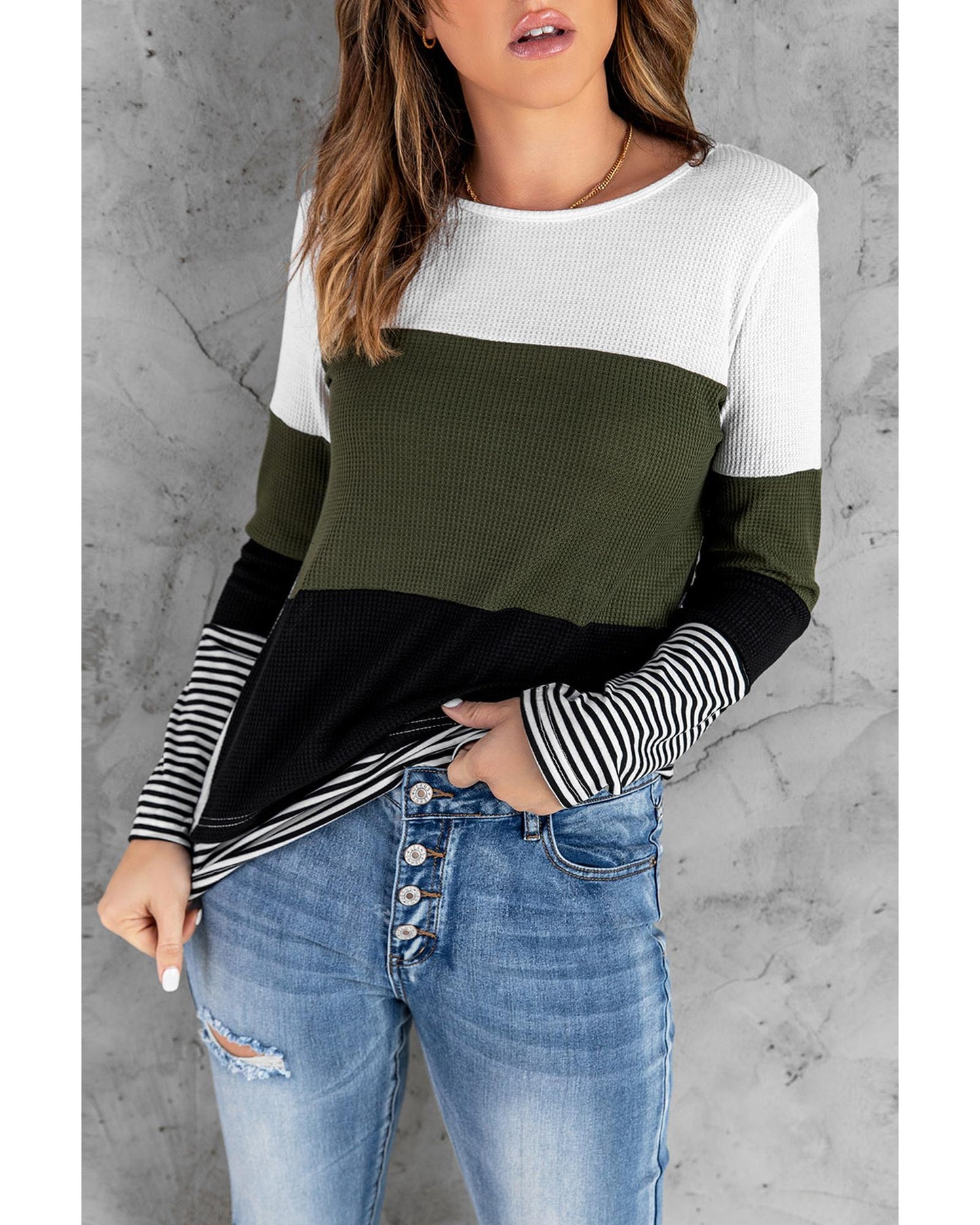 Azura Exchange Colorblock Stripes Top - XL