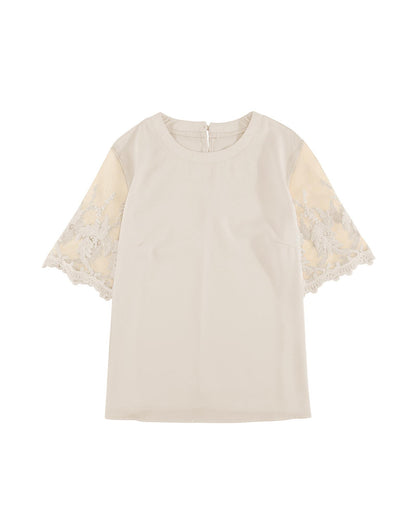 Azura Exchange Lace Sleeve Patchwork Top - L