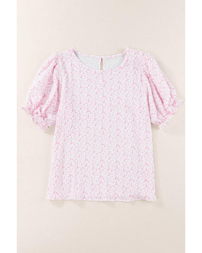 Azura Exchange Smocked Puff Sleeve Blouse - XL