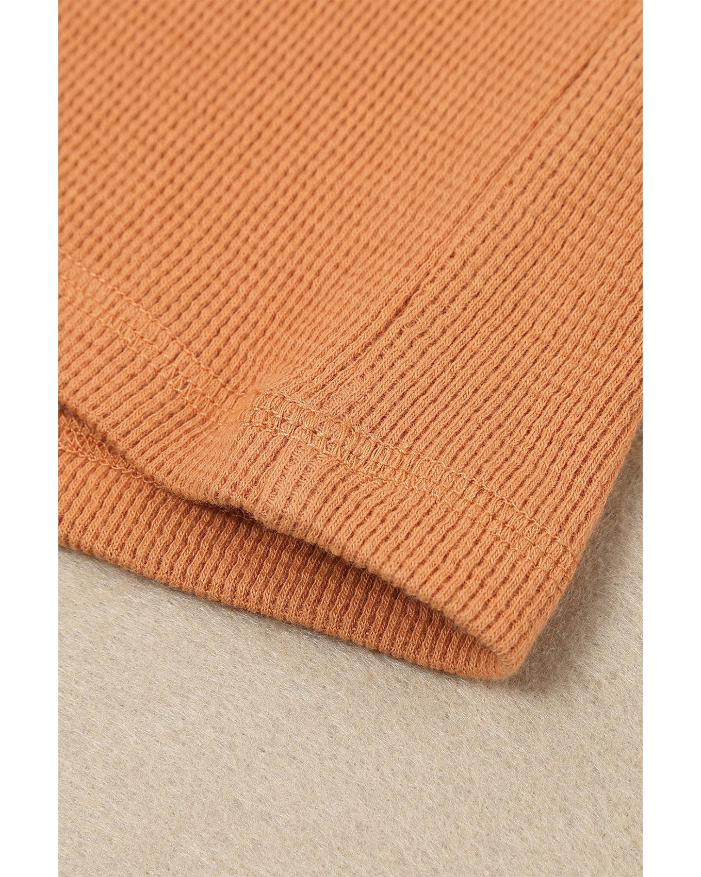 Azura Exchange Waffle Knit Henley Top - M