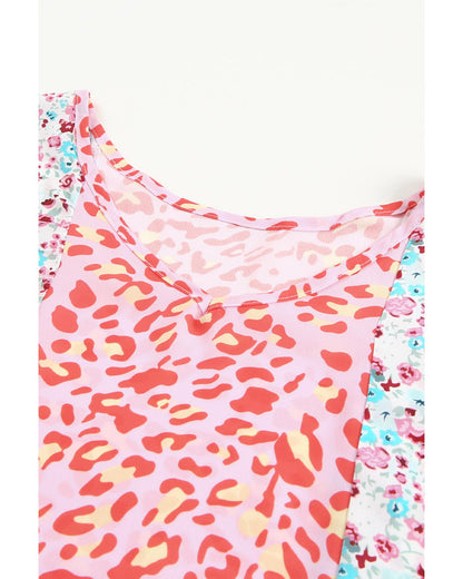 Azura Exchange Animal Floral Mix Print Cape Top - M