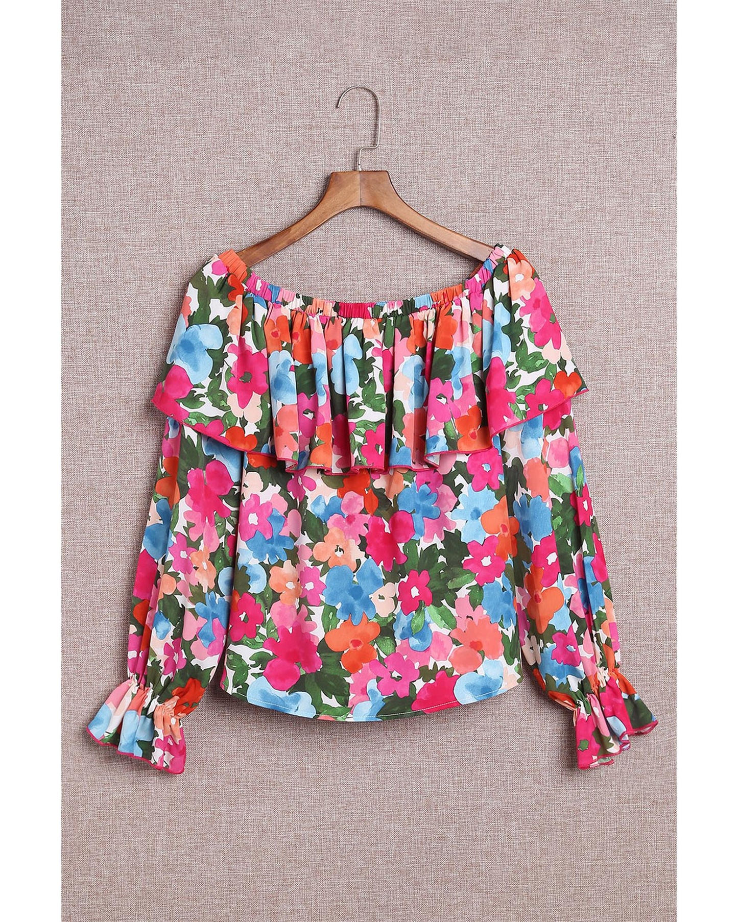 Azura Exchange Floral Print Off Shoulder Blouse - L