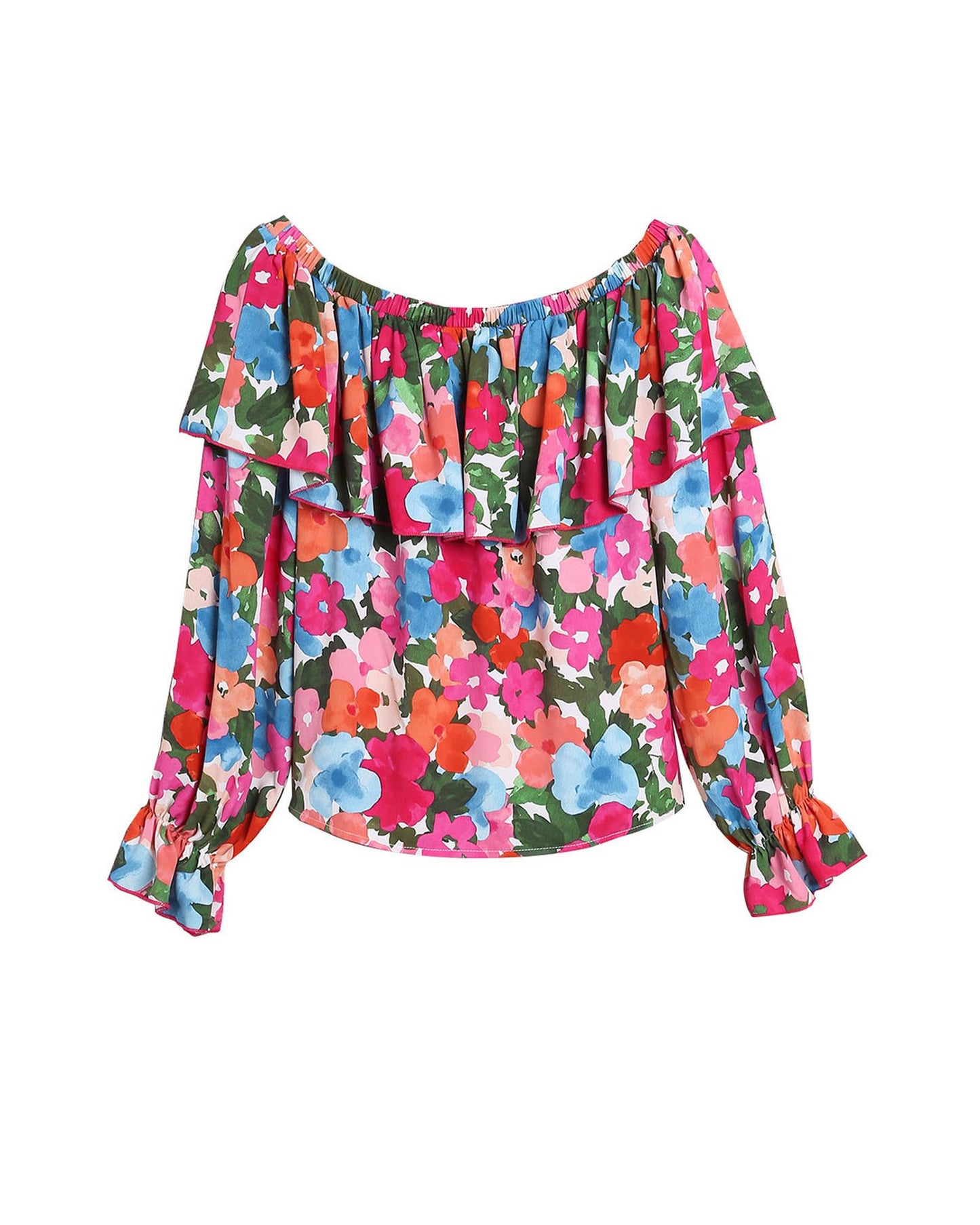 Azura Exchange Floral Print Off Shoulder Blouse - M