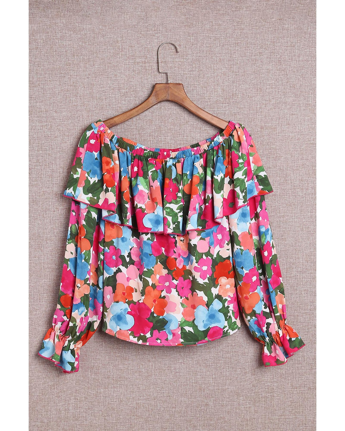 Azura Exchange Floral Print Off Shoulder Blouse - M