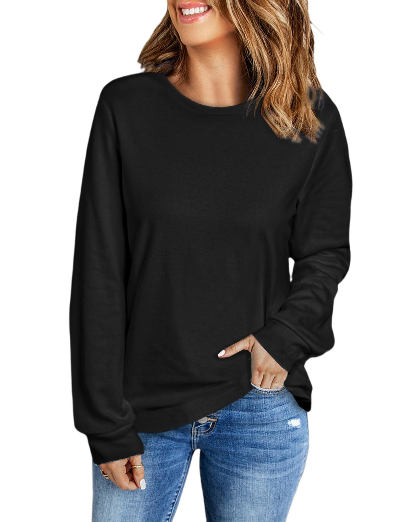 Azura Exchange Crew Neck Long Sleeve Top - 2XL