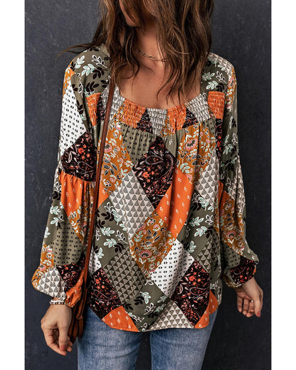 Azura Exchange Mixed Print Blouse - 2XL