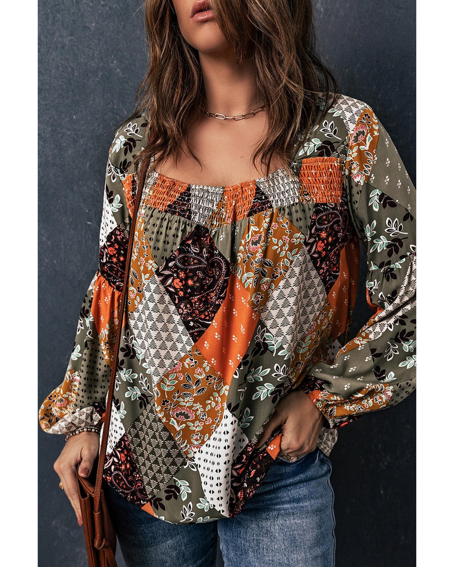 Azura Exchange Mixed Print Blouse - 2XL