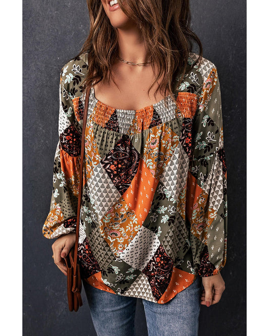 Azura Exchange Mixed Print Blouse - M