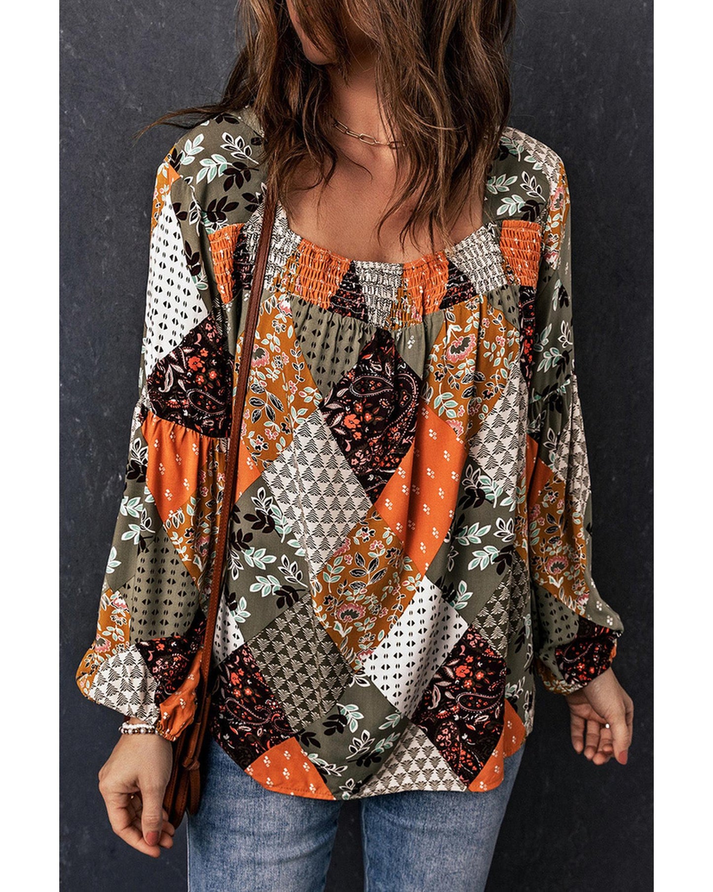 Azura Exchange Mixed Print Blouse - M