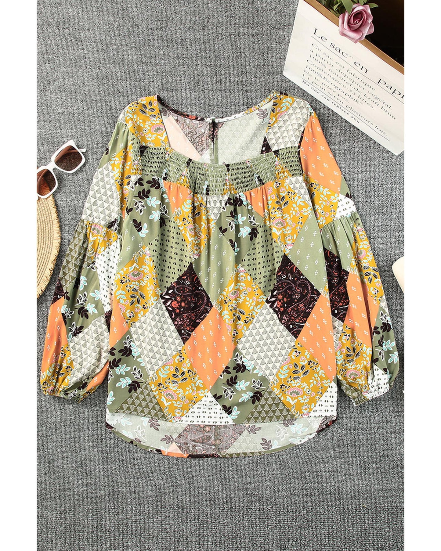 Azura Exchange Mixed Print Blouse - M