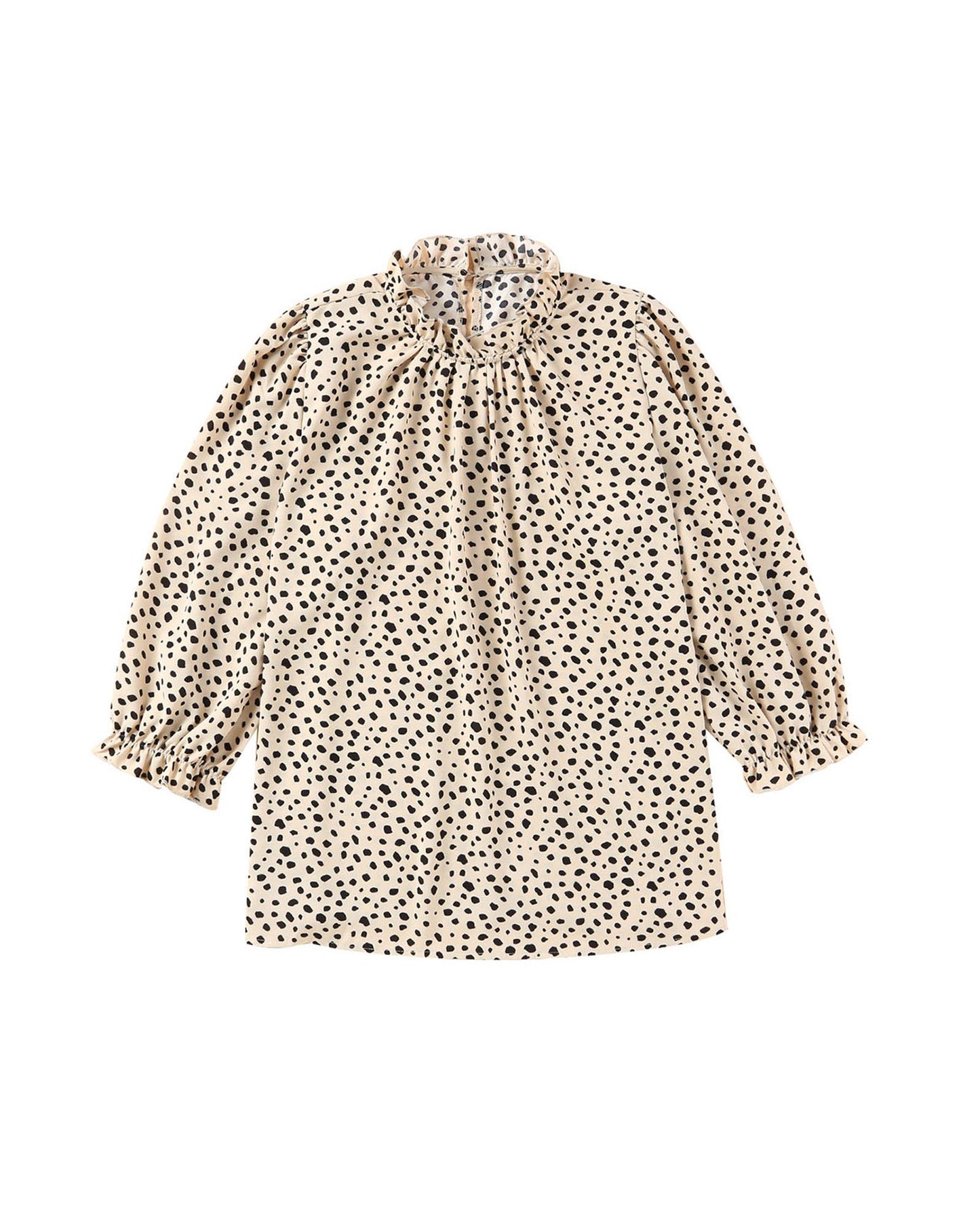 Azura Exchange Frilled Neck Cheetah Blouse - XL