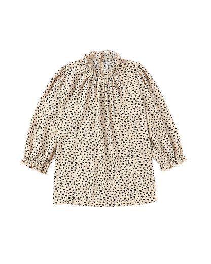 Azura Exchange Frilled Neck Cheetah Blouse - XL