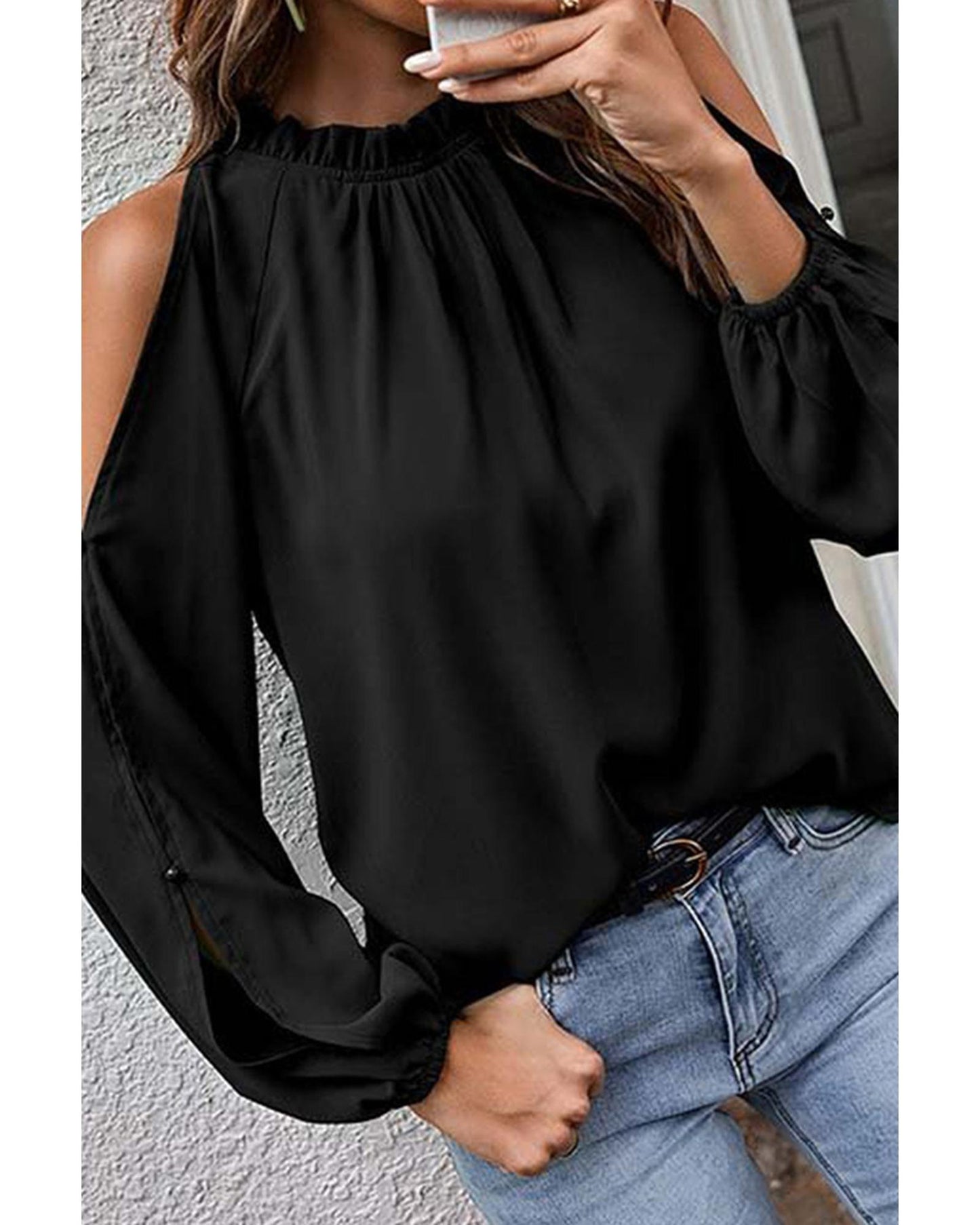 Azura Exchange Bishop Sleeve Blouse - M