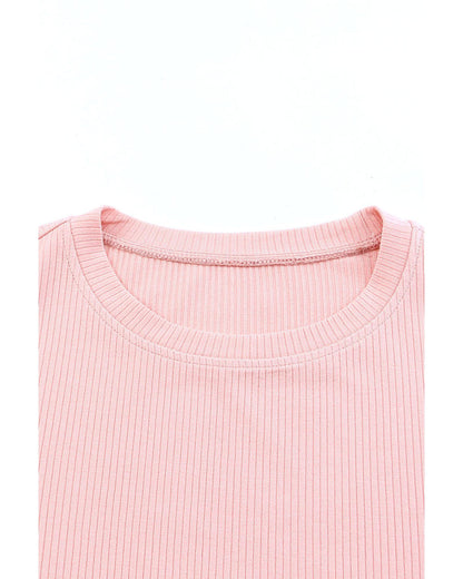 Azura Exchange Ruffle Sleeve Ribbed Knit Top - M