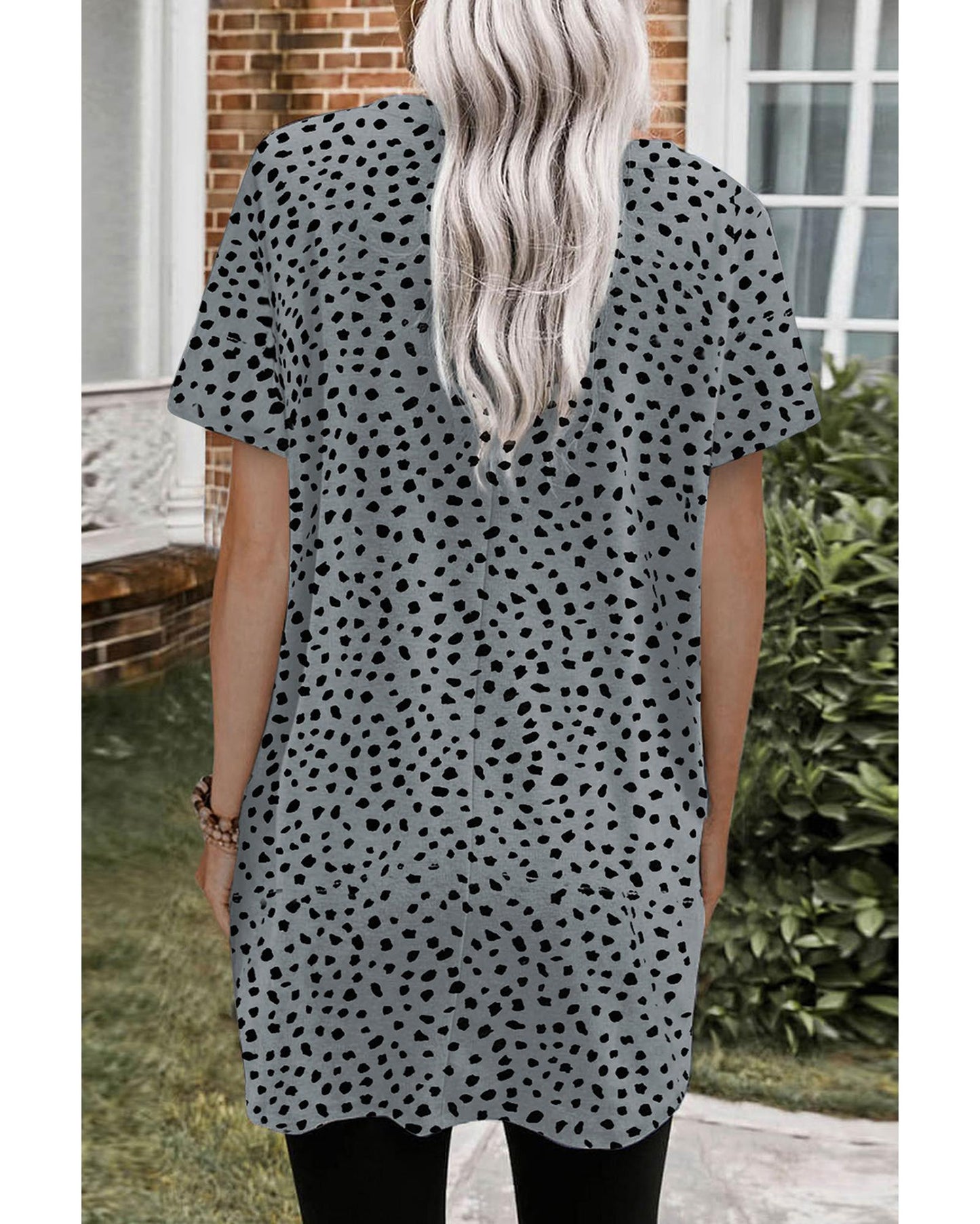 Azura Exchange Leopard Print Tunic Top with Side Pockets - M