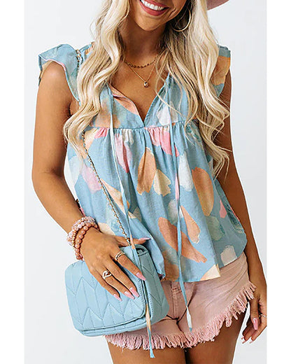 Azura Exchange Ruffled Cap Sleeve Shift Top - M