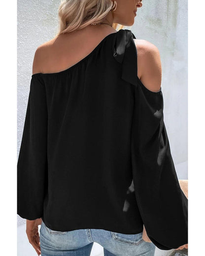 Azura Exchange Asymmetric Off Shoulder Blouse - L