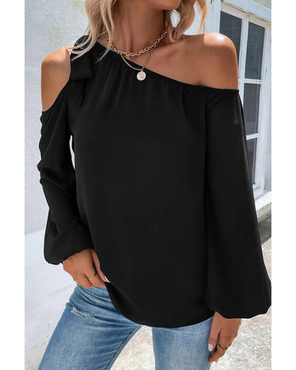 Azura Exchange Asymmetric Off Shoulder Blouse - L