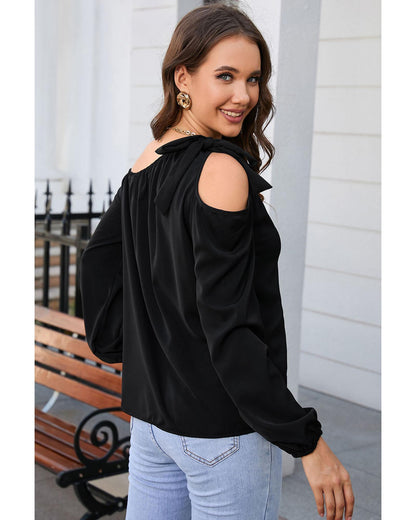 Azura Exchange Asymmetric Off Shoulder Blouse - L