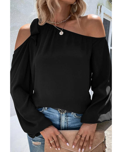 Azura Exchange Asymmetric Off Shoulder Blouse - M