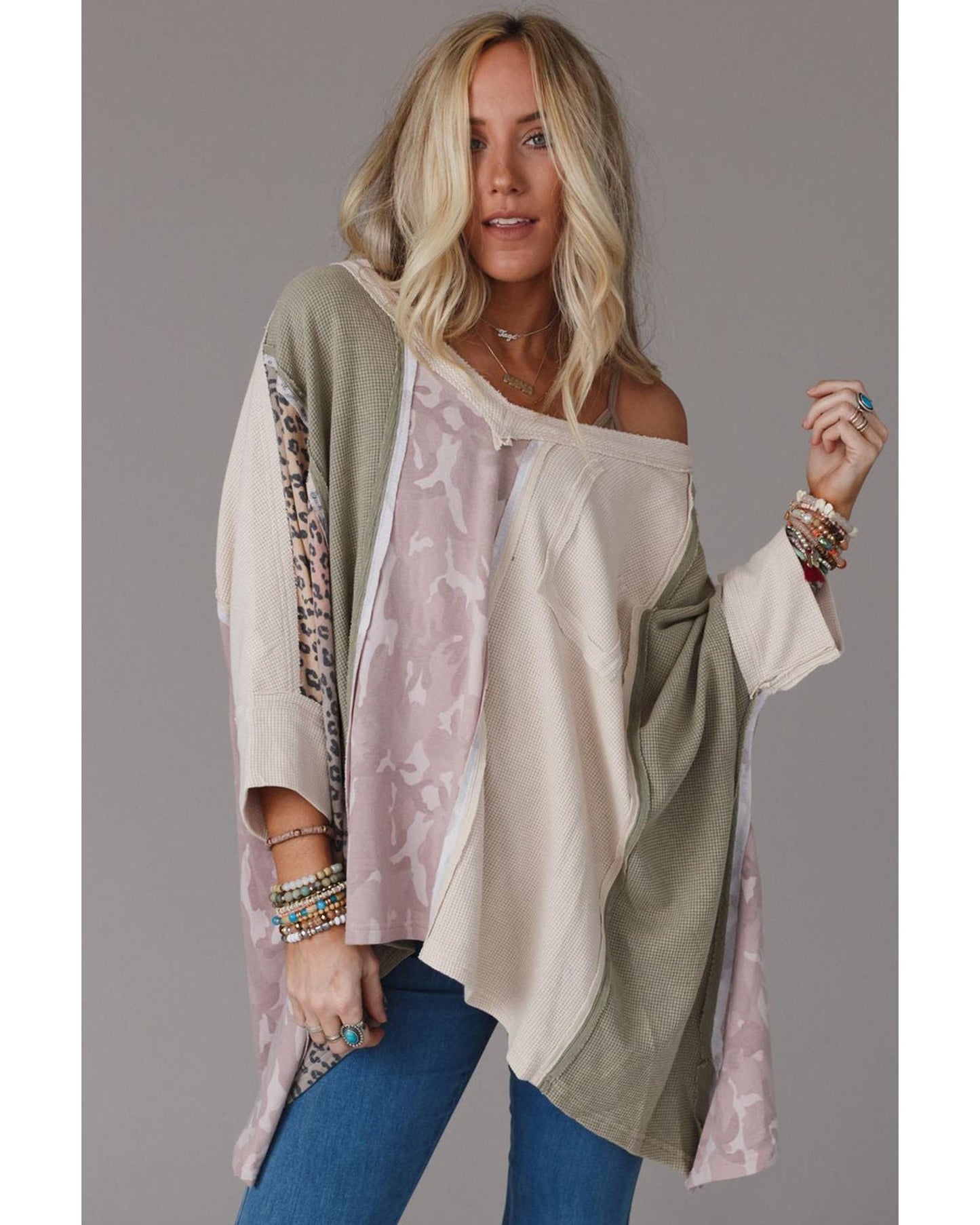 Azura Exchange Patchwork Oversized Top - M