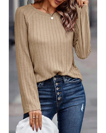 Azura Exchange Ribbed Knit Long Sleeve Top - S