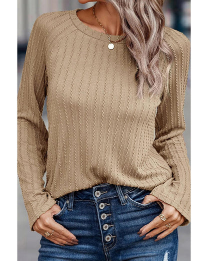 Azura Exchange Ribbed Knit Long Sleeve Top - S