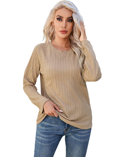 Azura Exchange Ribbed Knit Long Sleeve Top - S