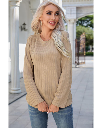 Azura Exchange Ribbed Knit Long Sleeve Top - S