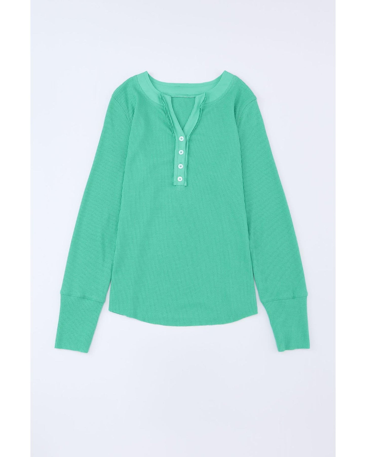 Azura Exchange Waffle Knit Henley Top - XL