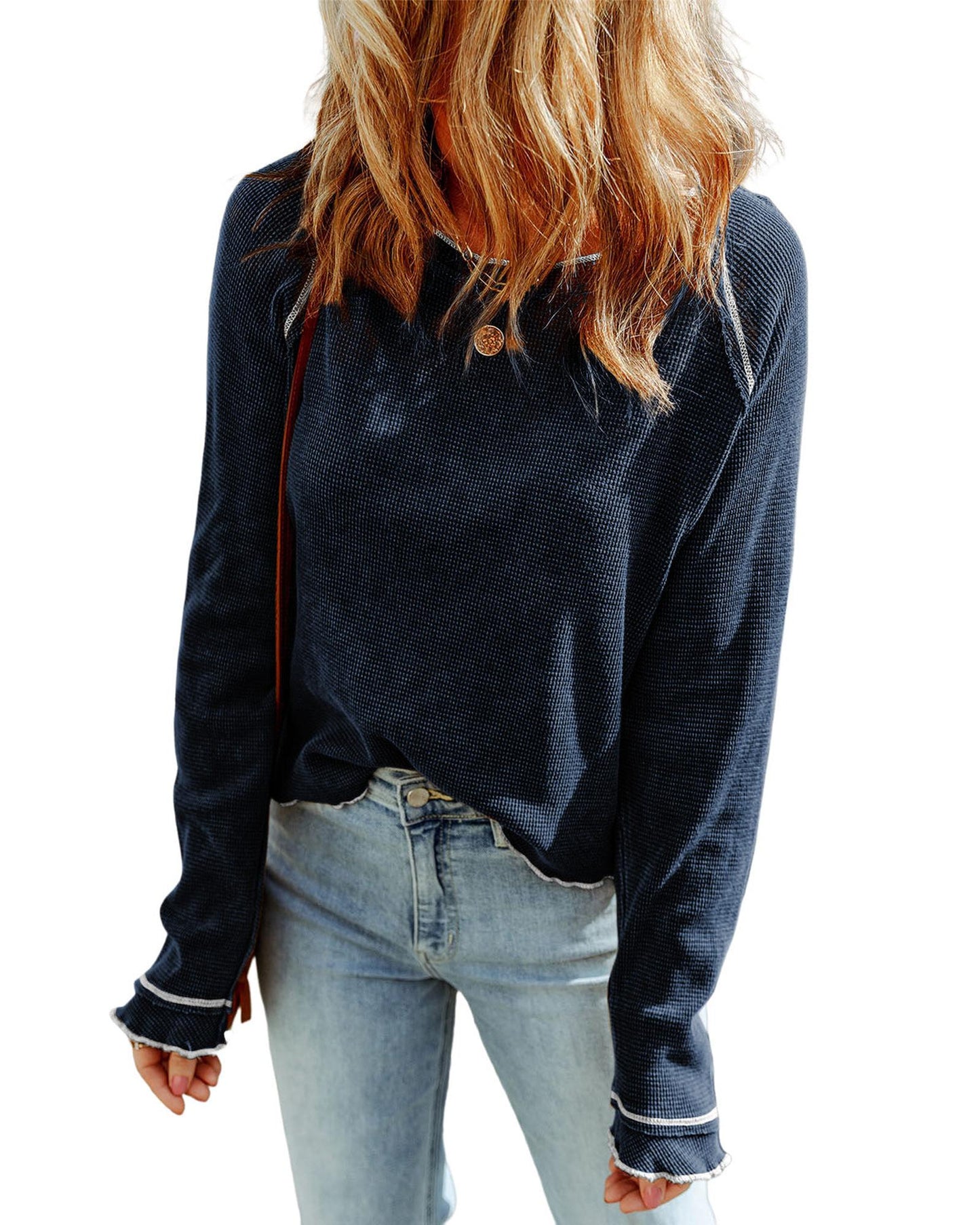 Azura Exchange Textured Long Sleeve Top - M