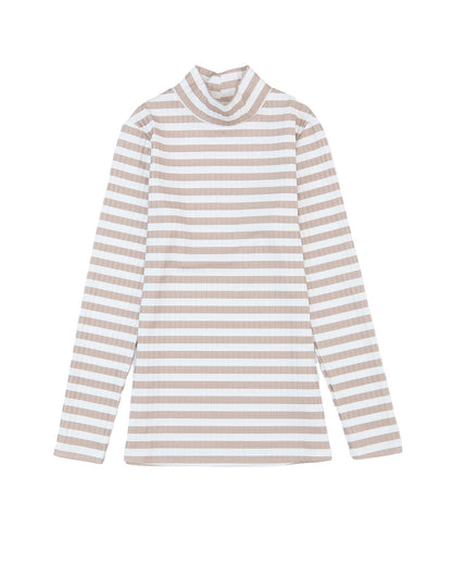 Azura Exchange Striped Print Knit Long Sleeve Tee - L