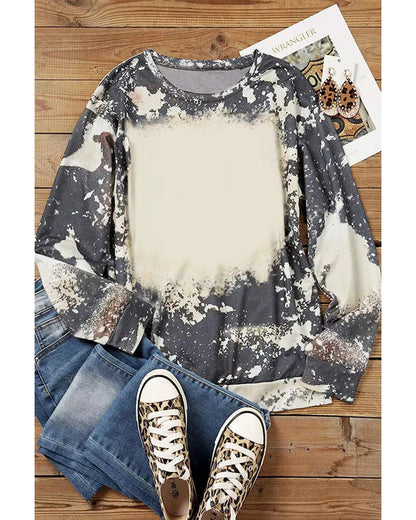 Azura Exchange Vintage Bleached Tie Dye Long Sleeve Top - M