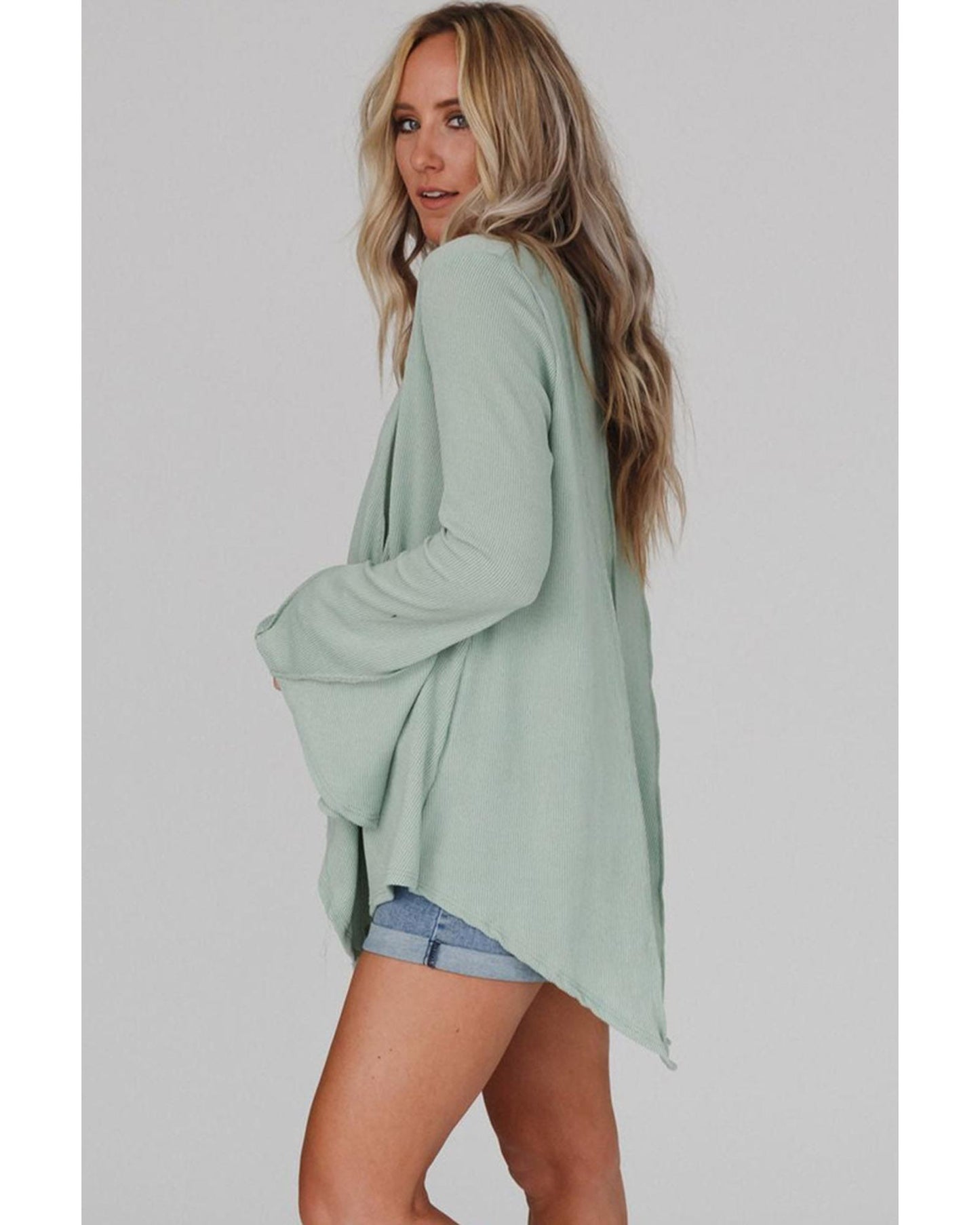 Azura Exchange Expose Seam Bell Sleeve Top - L