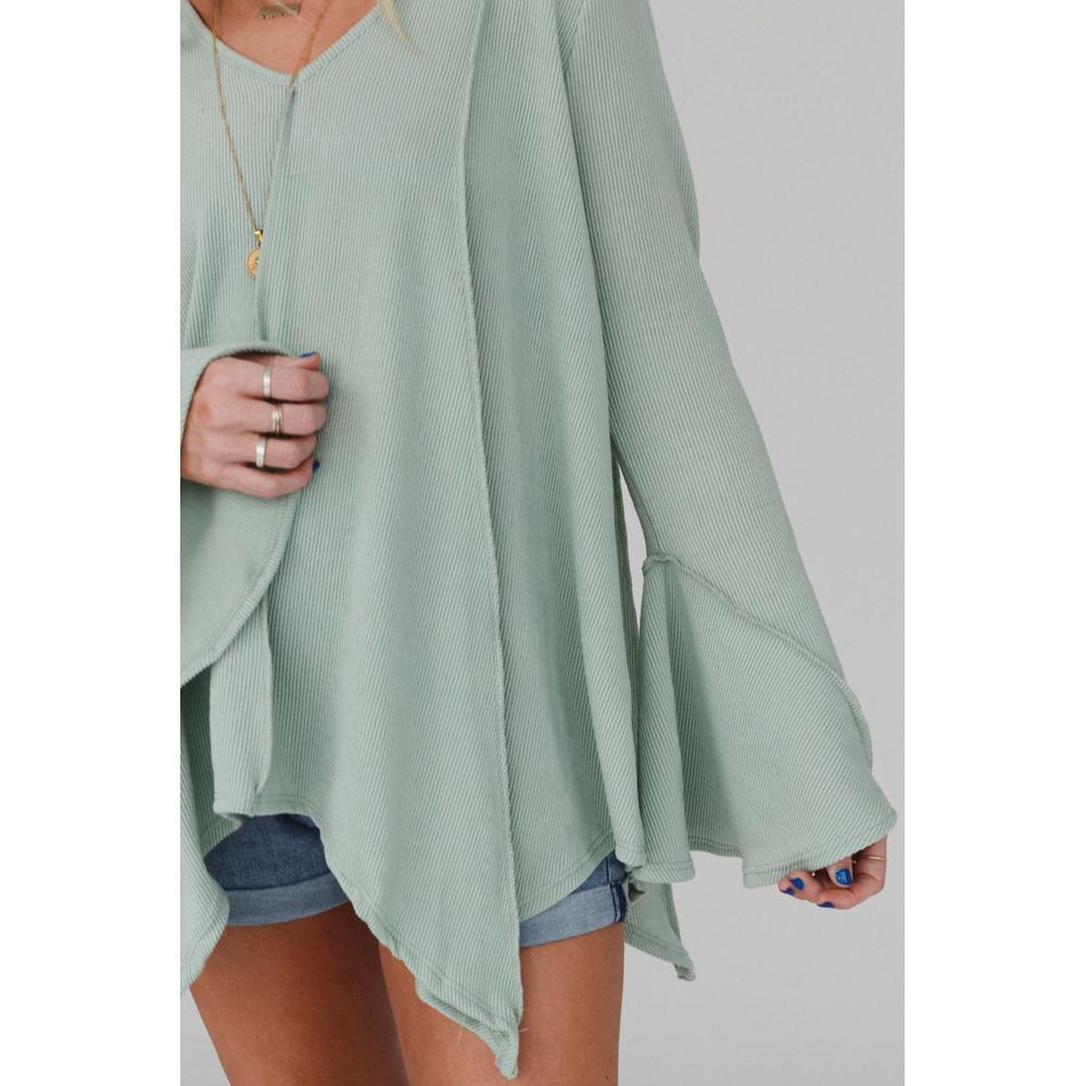 Azura Exchange Expose Seam Bell Sleeve Top - M