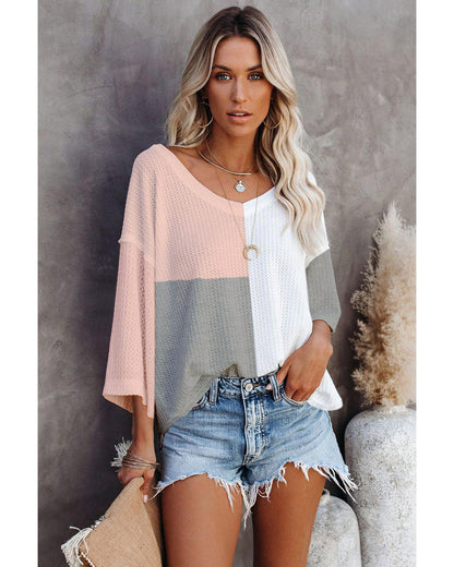 Azura Exchange Colorblock Long Sleeve Oversized Top - S