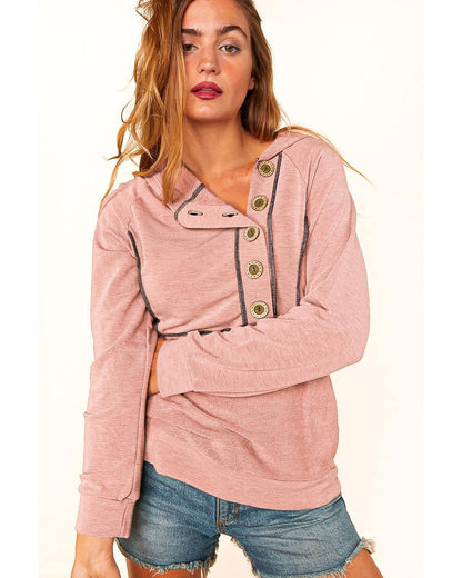 Azura Exchange Princess Line Out Seam Hoodie with Front Buttons - L