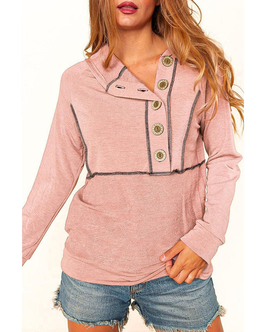 Azura Exchange Princess Line Out Seam Hoodie with Front Buttons - XL