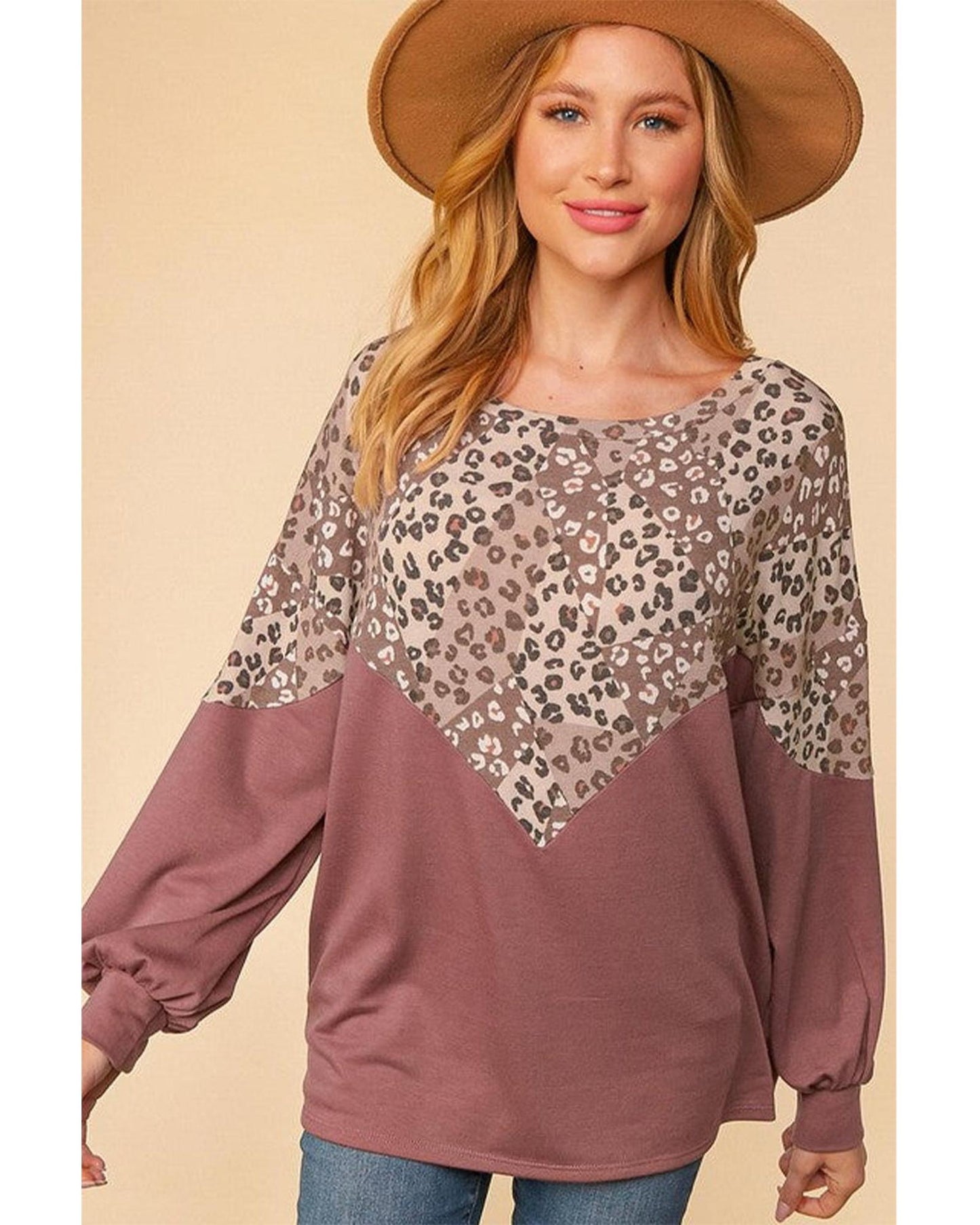 Azura Exchange Animal Print Patchwork Top - L