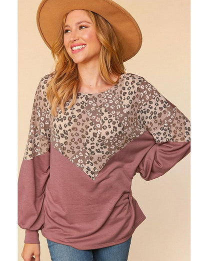 Azura Exchange Animal Print Patchwork Top - M