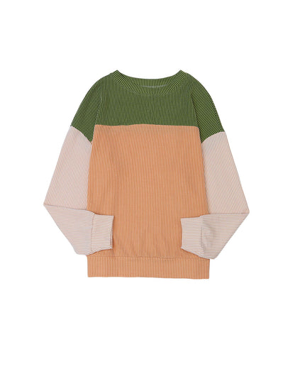 Azura Exchange Color Block Ribbed Long Sleeve Top - M