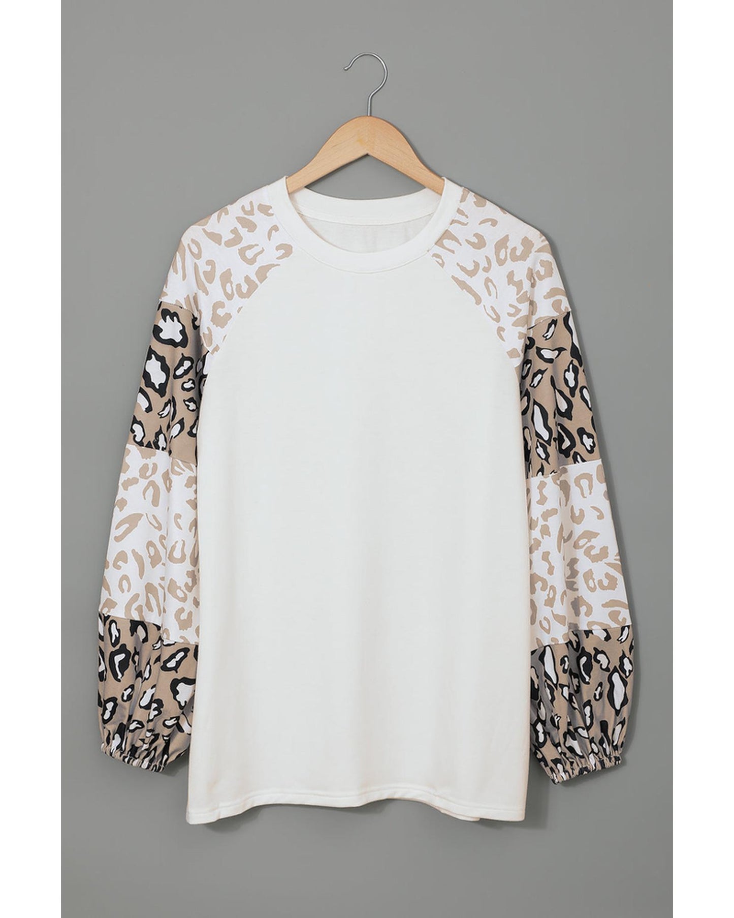 Azura Exchange Leopard Print Bubble Sleeve Top - M