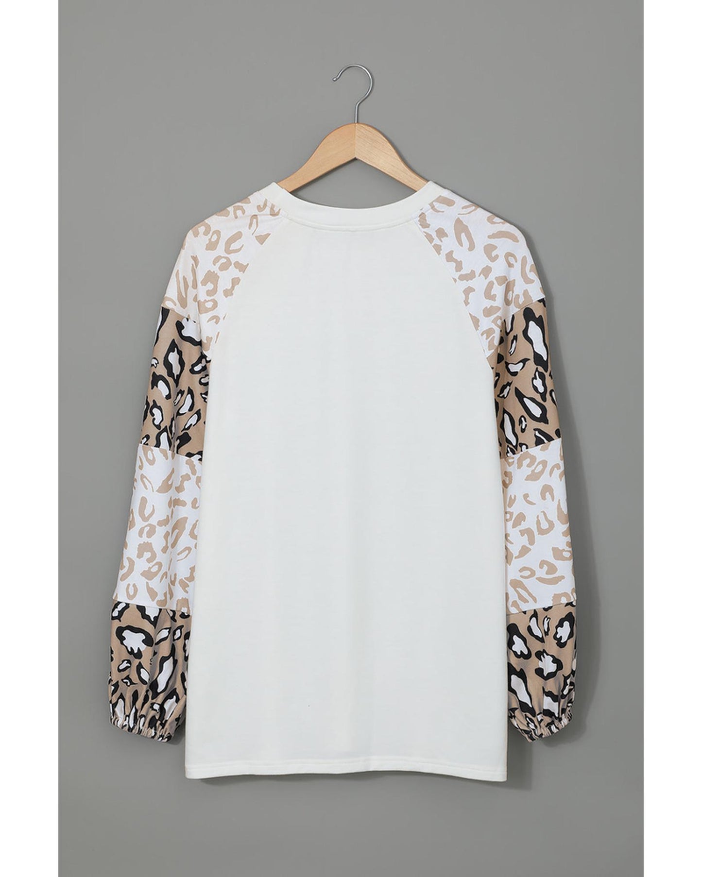 Azura Exchange Leopard Print Bubble Sleeve Top - M