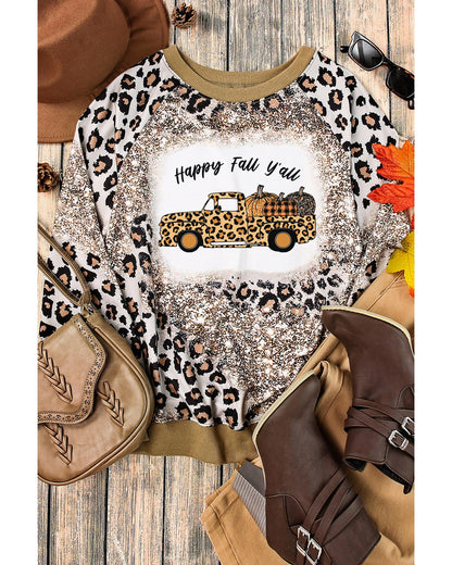 Azura Exchange Leopard Tie Dyed Pumpkin Truck Graphic Top - L